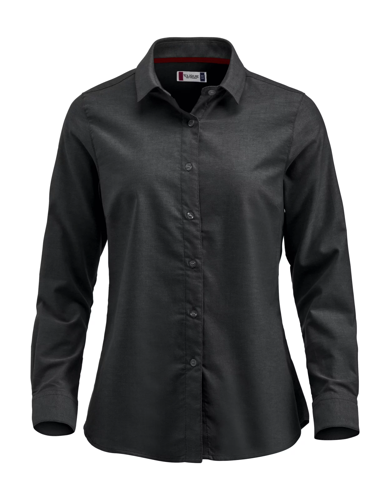 Chemise femme manches longues Clique Garland – black – vue de face