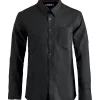 Chemise homme manches longues Clique Oxford – black – vue de face