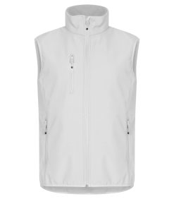 Gilet softshell homme Clique Classic Softshell Vest – Blanc – vue de face