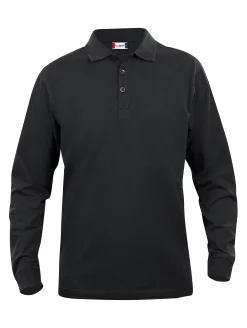 polo manches longues Clique Classic Lincoln Noir — vue de face