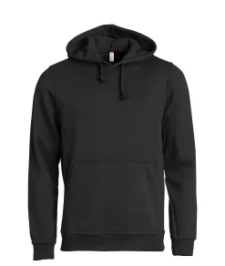 sweat à capuche Clique Basic Hoody Noir — vue de face