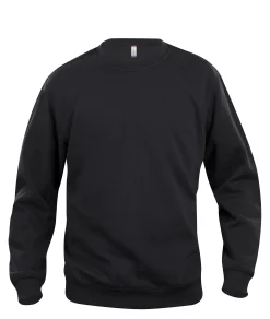 sweat col rond Clique Basic Roundneck Noir — vue de face