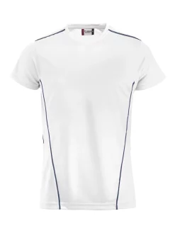 T-shirt technique mixte Clique Ice Sport-T – White/Navy – vue de face