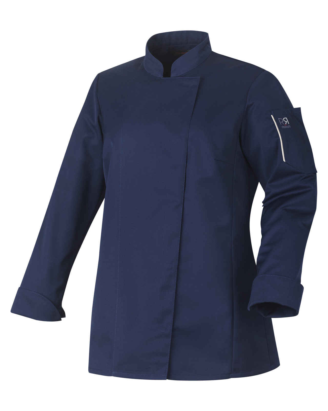 Veste de cuisine femme manches longues ROBUR Unera Marine vue de face