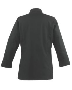 Veste de cuisine femme manches longues ROBUR Unera Noir vue de dos