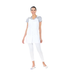 Blouse femme sans manches Clémentine blanche — Rémi Confection