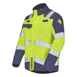 Blouson multirisques haute visibilité ATA — ATA PI CEPOVETT, jaune fluo / bleu marine, vue de face