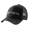 Casquette Canvas Mesh-Back de Carhartt, coloris Black, vue de trois quarts.