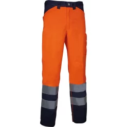 Pantalon haute visibilité COFRA ENCKE, orange/bleu marine, vue de face