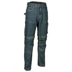 Pantalon de travail Cofra Düsseldorf bleu jeans, vue de face