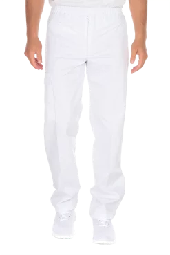Pantalon professionnel Milo blanc, vue de face, Rémi Confection