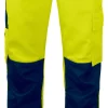 Pantalon haute visibilité ProJob 6532 PRIO, jaune/marine, vue de face