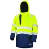 Parka multirisques haute visibilité ACCESS — HV INTEMPÉRIES ACCESS CEPOVETT, jaune fluo / bleu marine, vue de face