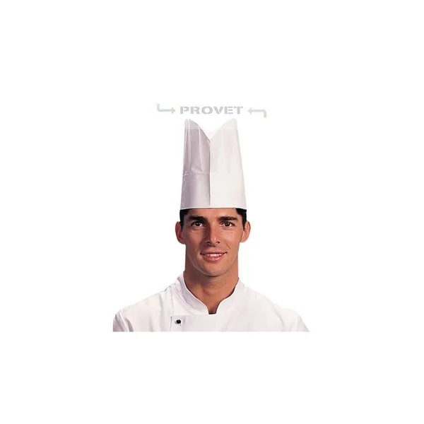 Toques de cuisine Delta Plus TOQUE en papier blanc, modèle porté