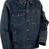 Veste de travail homme Basel en jean stretch bleu denim – Cofra, vue principale
