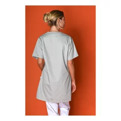 Blouse SNV DONNA — gris clair, portée, vue de dos