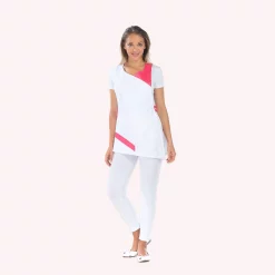 Chasuble femme Papaye Rémi Confection, Blanc/Fuchsia, vue face