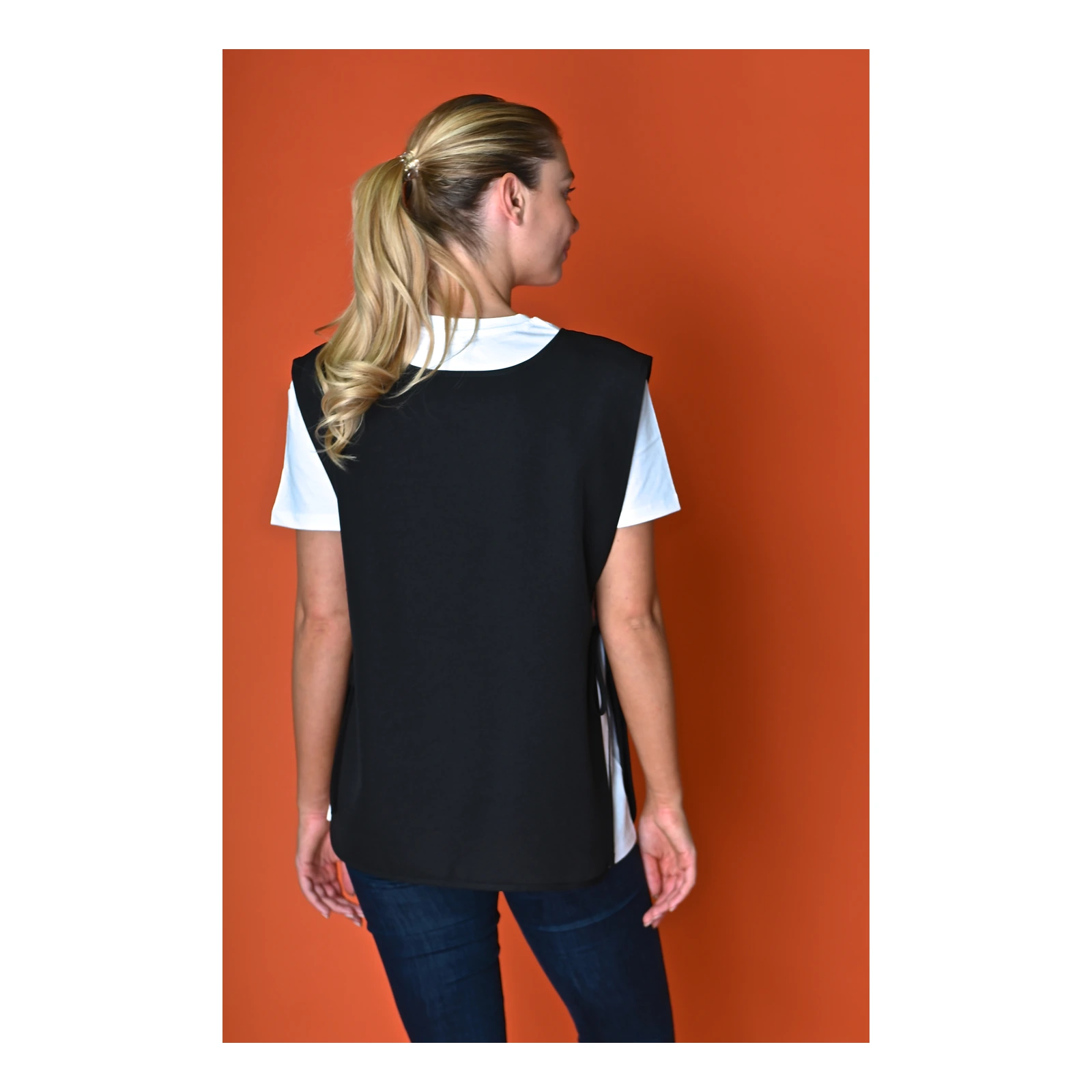 Chasuble SNV FIRST — noir, portée, vue de dos