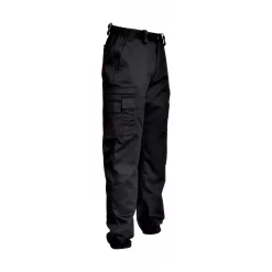 Pantalon Action CityGuard 10107 noir, vue de trois quarts sur fond blanc