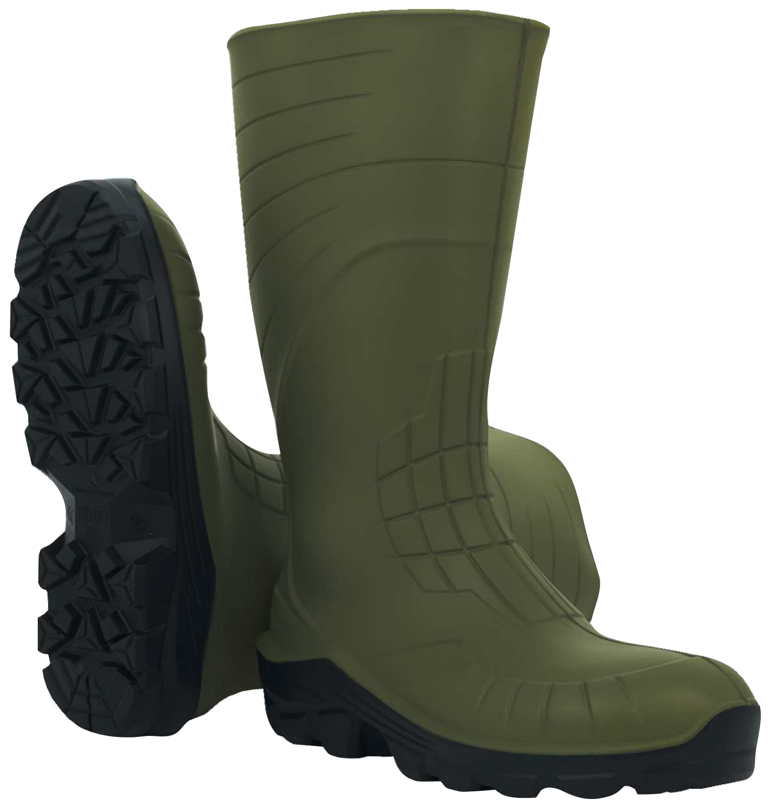 Bottes de sécurité AEROBUILD Delta Plus kaki, vue de profil