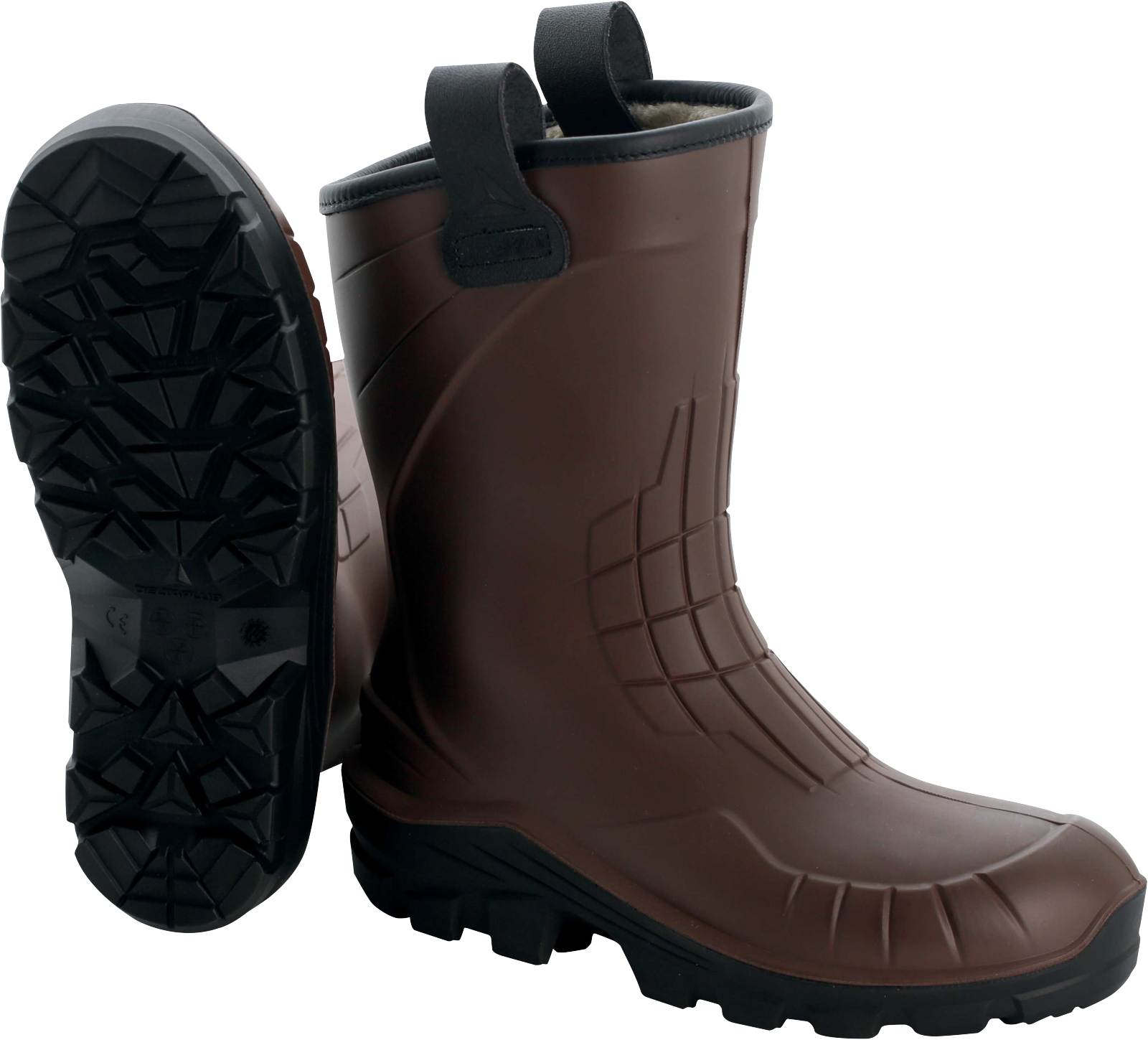 Bottes hiver AEROTECH S5 FE fourrées Delta Plus, demi-bottes marron, vue de profil