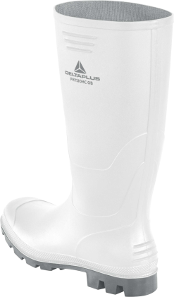 Bottes professionnelles PHYSIOHC OB FO Delta Plus blanc-gris, vue arrière